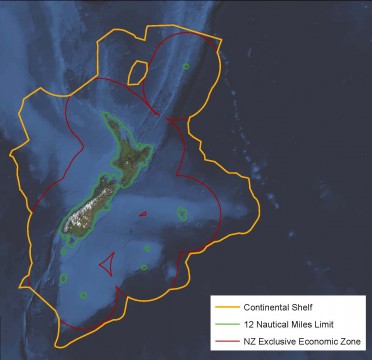 EEZ - NZ offshore waters map