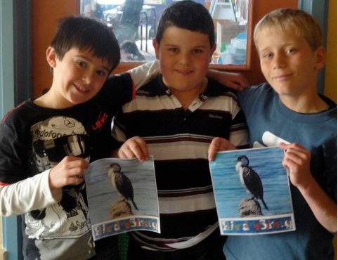 Photo featuring some of the campaigners, and their favourite bird: the Shag. 